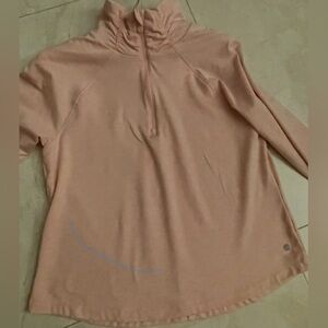 Apana 1/4 zipper-Light Pink Long Sleeve Top size Medium.